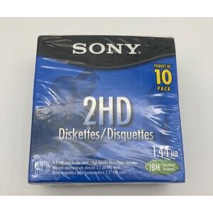 Sony 3.5" 2HD Floppy Disks 1.44MB IBM Formatted 10 Pack Sealed NOS